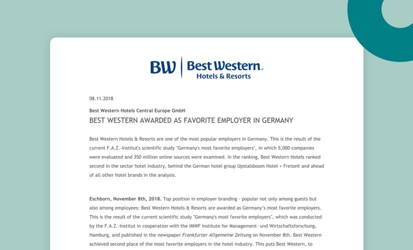 Best western employee branding