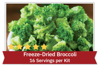 Freeze-Dried Broccoli - 16 Servings per kit