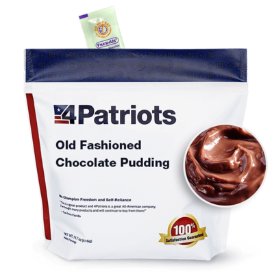 4Patriots Old Fashioned Chocolate Pudding Food Kit pouch - 25-Year Shelf Life