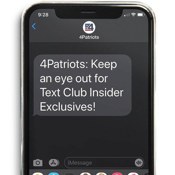 4Patriots Text Club on mobile device