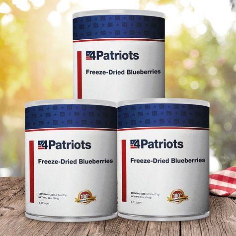 3 4Patriots Freeze-Dried Blueberries #10 Cans