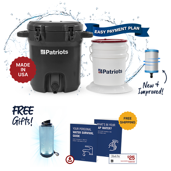 Patriot Pure Outdoor Filtration System comes with free bonus gifts. It is eligable for an easy payment plan, and free shipping.