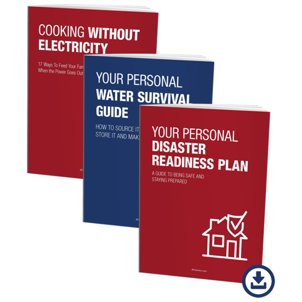Preparedness plan digital reports: cooking without electricity, your personal water survival guide, and your personal disaster readiness plan