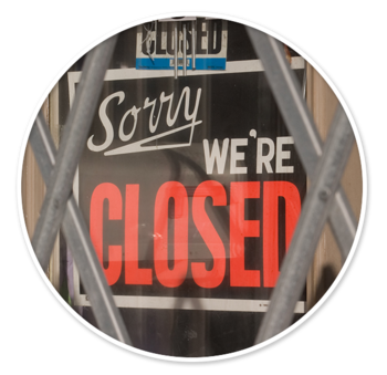  Sorry we're closed sign