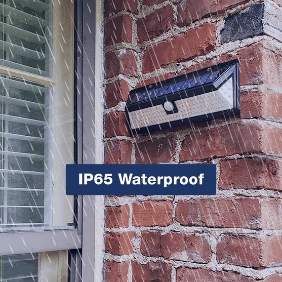 Solar Sentry Security Light outside in the rain. IP65 Waterproof
