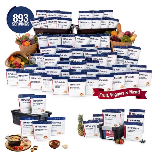 Pouches included in the 4Patriots Family Favorites Variety Survival Food Bundle