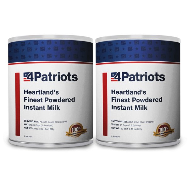 4Patriots Heartland's Finest Powdered Instant Milk - #10 Can.