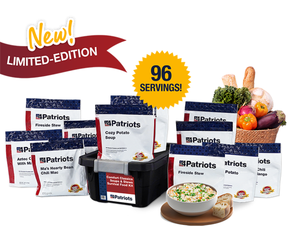 NEW 4Patriots Comfort Classics Soups & Stews Survival Food Kit.