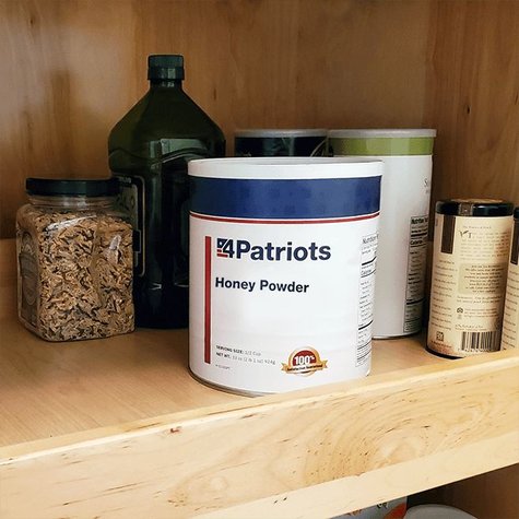 4Patriots Honey Powder - #10 Can on pantry shelf