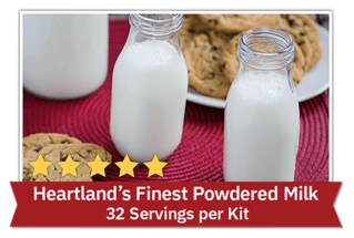 Heartland's Finest Powdered Milk - 32 servings per kit