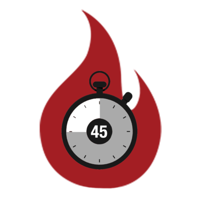Flame icon with 45 minute timer