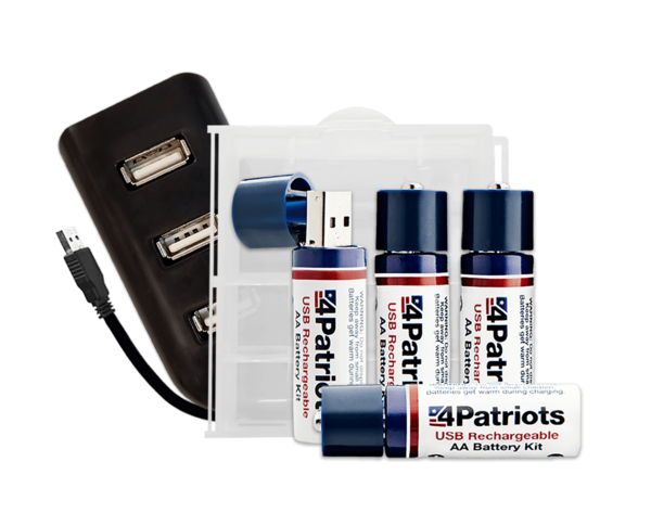 4Patriots USB-Rechargeable AA Battery Kit