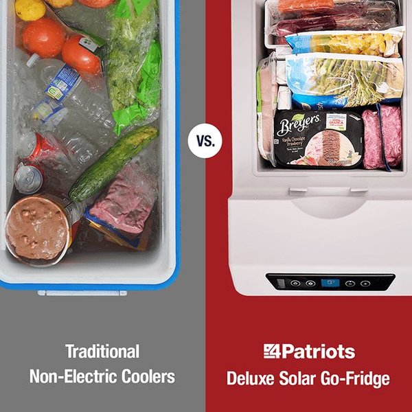 4Patriots Solar Go-Fridge compared to traditional non-electric coolers