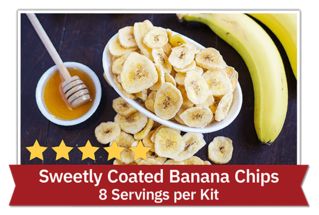 Sweetly Coated Banana Chips - 8 Servings per kit