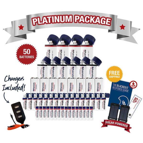 Free bonus gifts with your 4Patriots USB-Rechargeable Battery Platinum Variety Pack: 2 Patriot Power Cells and Blackout Response Guide