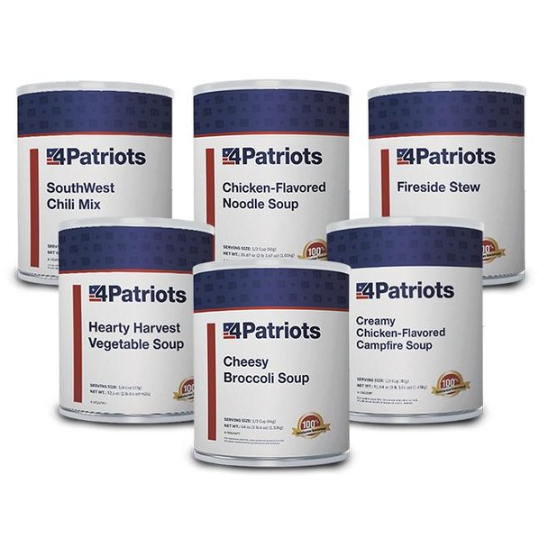 NEW 4Patriots Soups & Stews #10 Can Survival Food Variety Pack - 6 Pack.