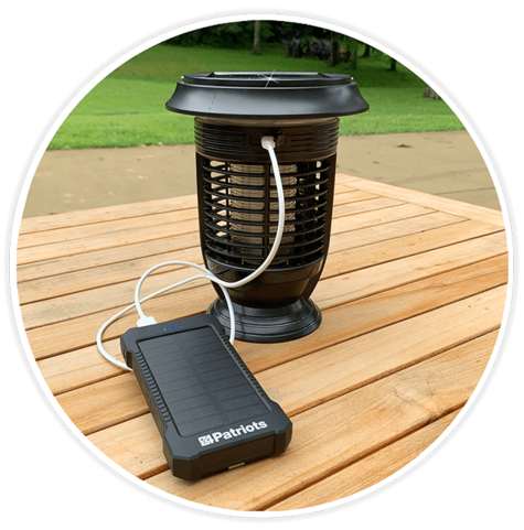 BugOUT Solar Lantern using Patriot Power Cell to recharge