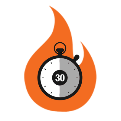 Flame icon with 30 minute timer