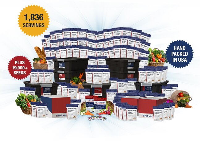 Two 3-Month Survival Food Kits, Freeze-Dried Chicken & Beef and More… 1,581 Servings and Hand Packed in USA.