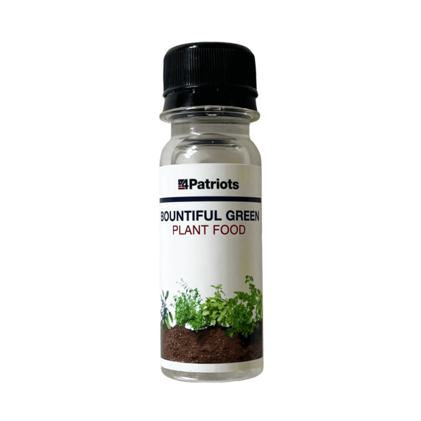Bottle of 4Patriots bountiful green plant food