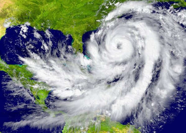 Satellite view of a hurricane