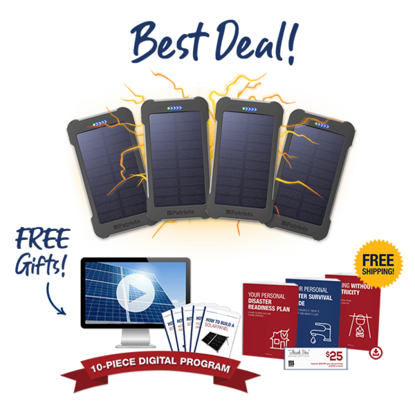 Patriot Power Cell CX 4-Pack Free Bonus Gifts: $25 shopping certificate, Preparedness Plan Digital Guidebook Collection and much more