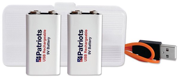 4Patriots USB Rechargeable 9V Battery Kit