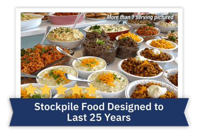 Stockpile Food Designed to Last 25 Years