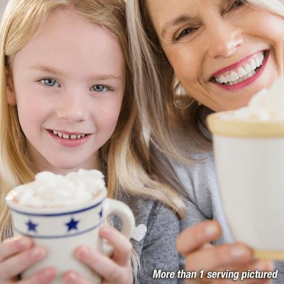 Woman and girl drinking Bugle Boy Survival Cocoa