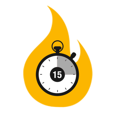 Flame icon with 15 minute timer