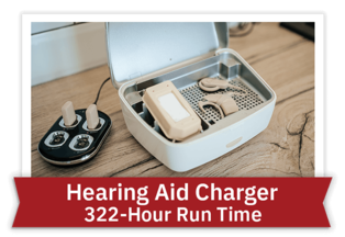 Hearing Aid Charger - 322-Hour Run Time