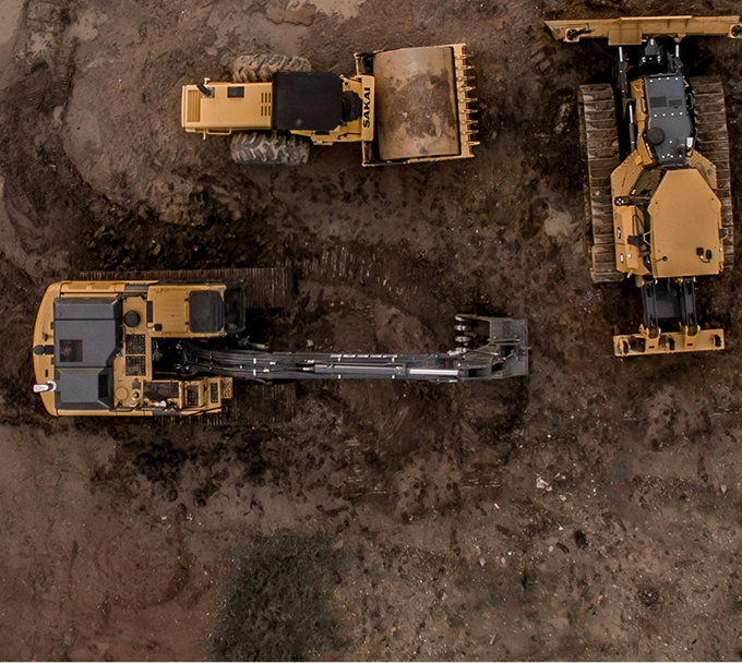 Arial view of a construction site.