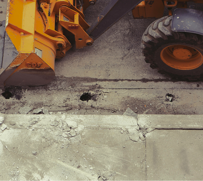 Arial view of a construction site.