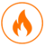 A symbol depicting a flame, representing BionicGym's ability burn calories.
