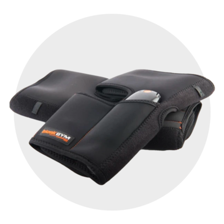 The BionicGym wraps and control units connect to the app to deliver the EMS electrical impulses to the muscles of your legs to deliver exercise on autopilot.