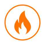 A symbol depicting Fire, representing BionicGym's ability to burn calories assisting on your weight loss journey.