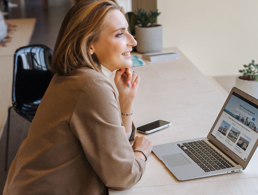 Image of a business women using a laptop.