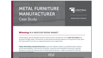 Screen shot of Metal Furniture Manufacturer Case Study