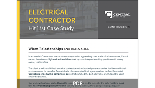 Screen shot of Electrical Contractor Rates Case Study