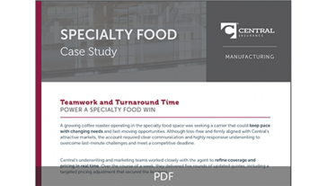 Screen shot of Specialty Food Case Study