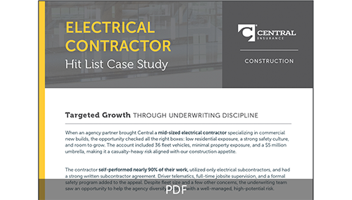 Screen shot of Electrical Contractor Targeted Growth Case Study