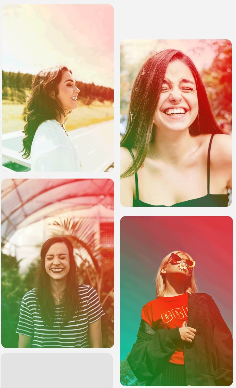 A collage of smiling women.