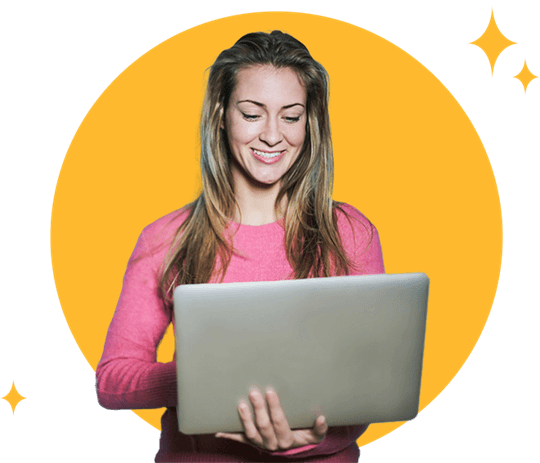 Young woman applying online for a personal loan in Nevada