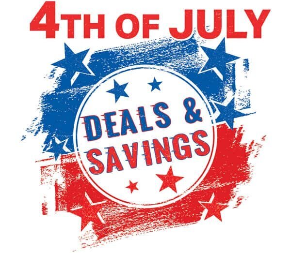 An illustration of Fourth of July deals and savings