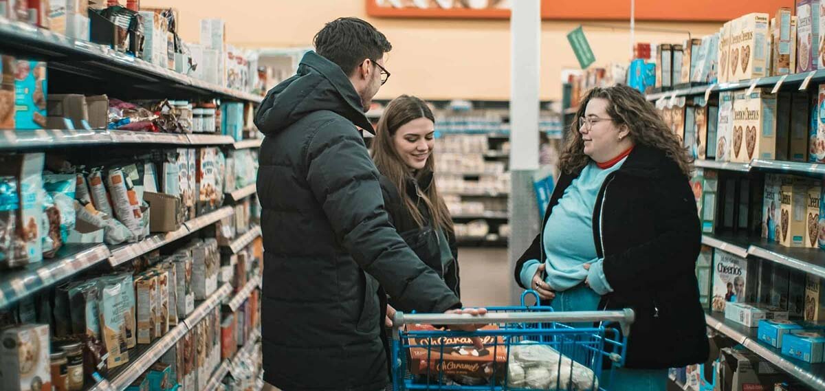 Parents shopping together at a store