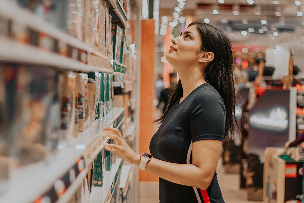 A woman shopping in a store 