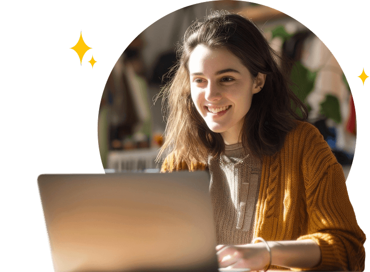 Businesswoman applying for a loan from her laptop