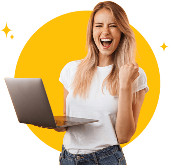 Woman with a laptop