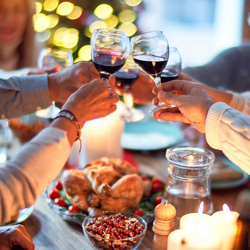 A family enjoying a holiday dinner