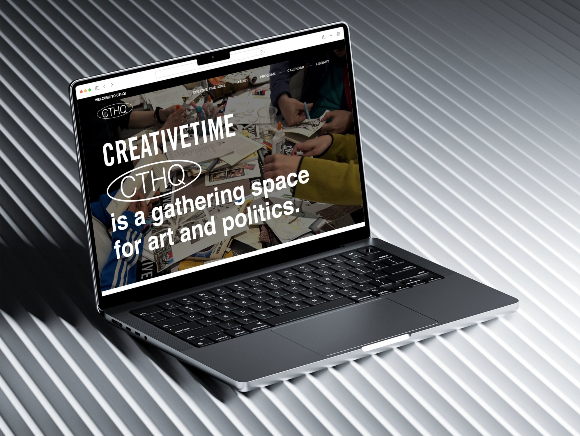 View of Creative Time HQ site on a laptop